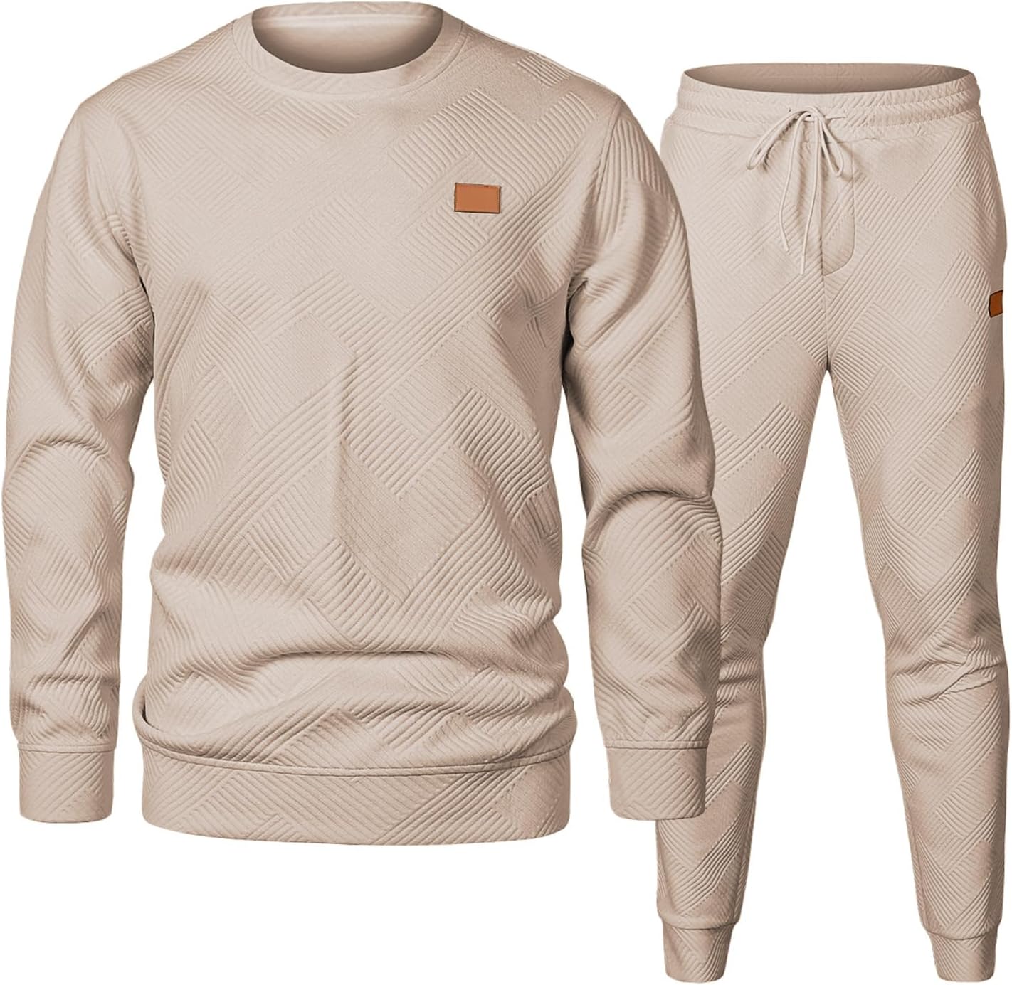 JMIERR Men's 2 Piece Outfits Knit Jacquard Tracksuit Set