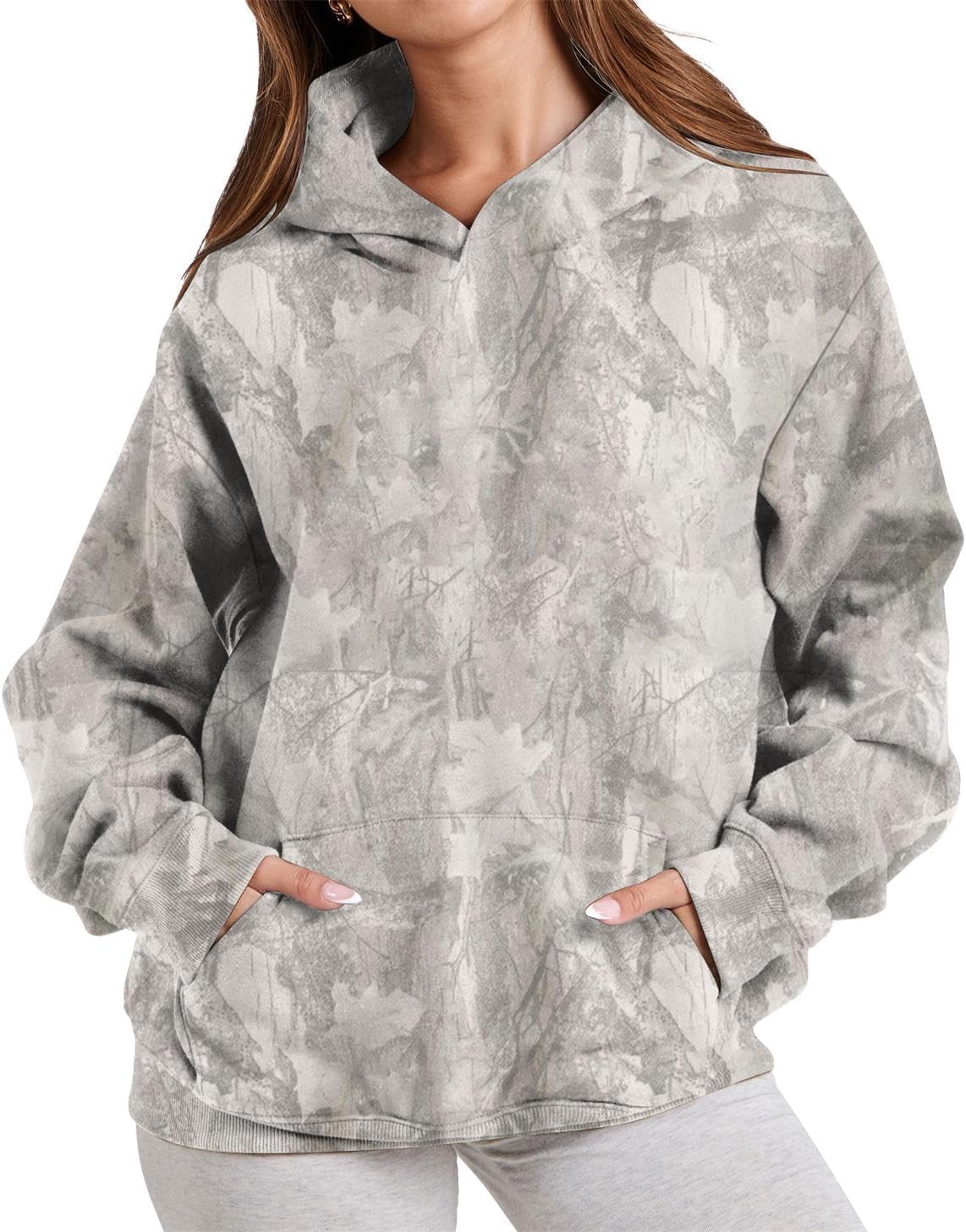 Maple Leaf Camo Hoodie: Cozy Oversized Fleece