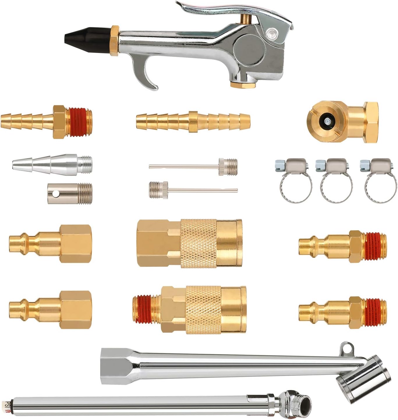 20-Piece Air Hose Fittings Kit for Efficient Compressor Use