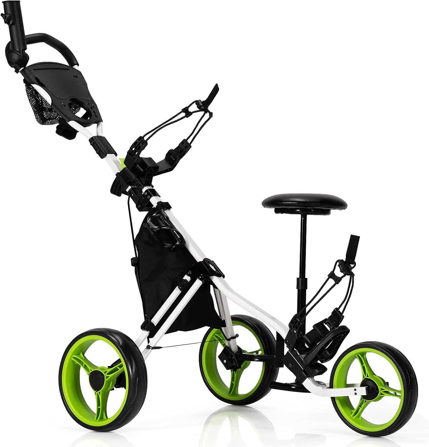GYMAX Foldable 3-Wheel Golf Cart - Adjustable & Lightweight!