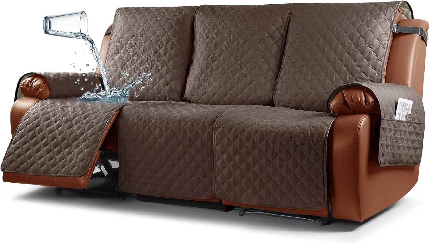 Ruaozz Waterproof Recliner Sofa Cover for 3 Seater Couches