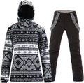 Women's Windproof Waterproof Insulated Ski Jacket and Pants Set - Warm