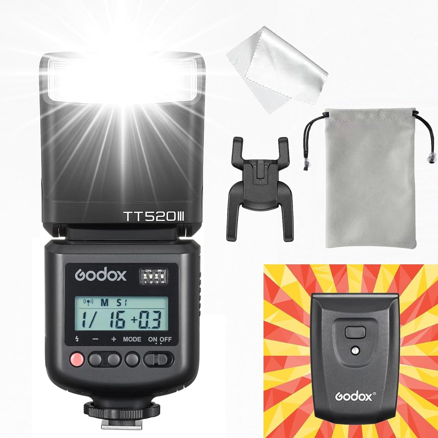 Godox TT520 III Manual Flash with GN33 and Adjustable Head