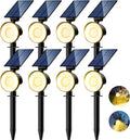 Solar Spot Lights 8 Pack Outdoor - Adjustable Solar Pathway Lights