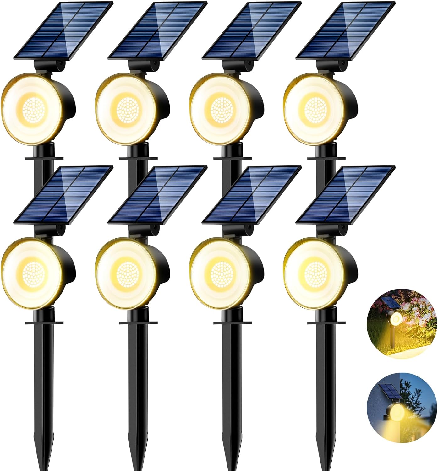 Solar Spot Lights Outdoor Waterproof with 3 Modes for Landscape