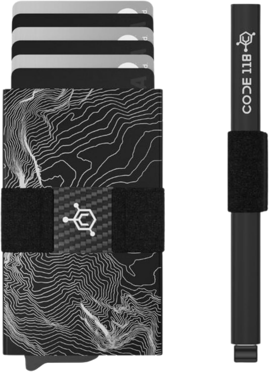 CODE 118 Slim Minimalist Aluminum Wallet with RFID Blocking