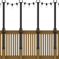 4 Pack 5ft Metal String Light Poles for Patio and Backyard