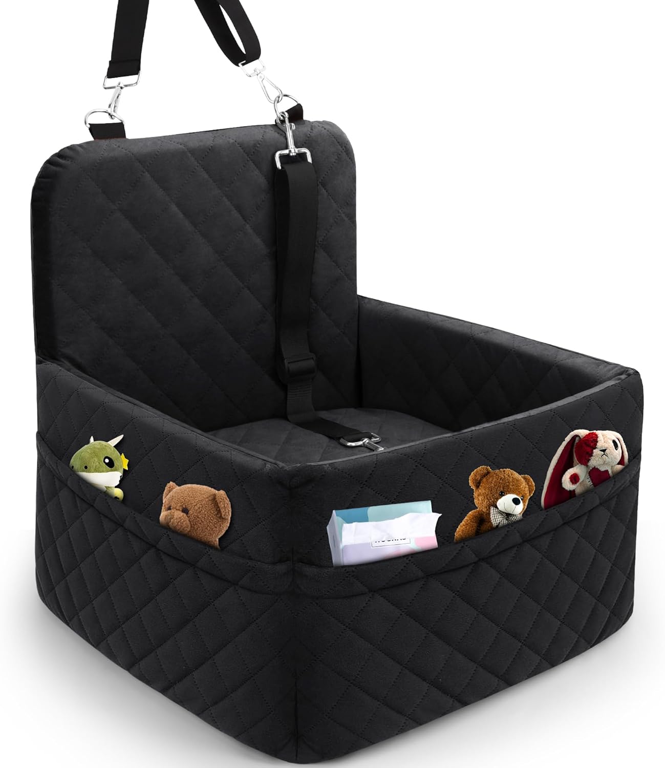 Dog Car Seat for Small Medium Dogs with Elevated Cushion Design