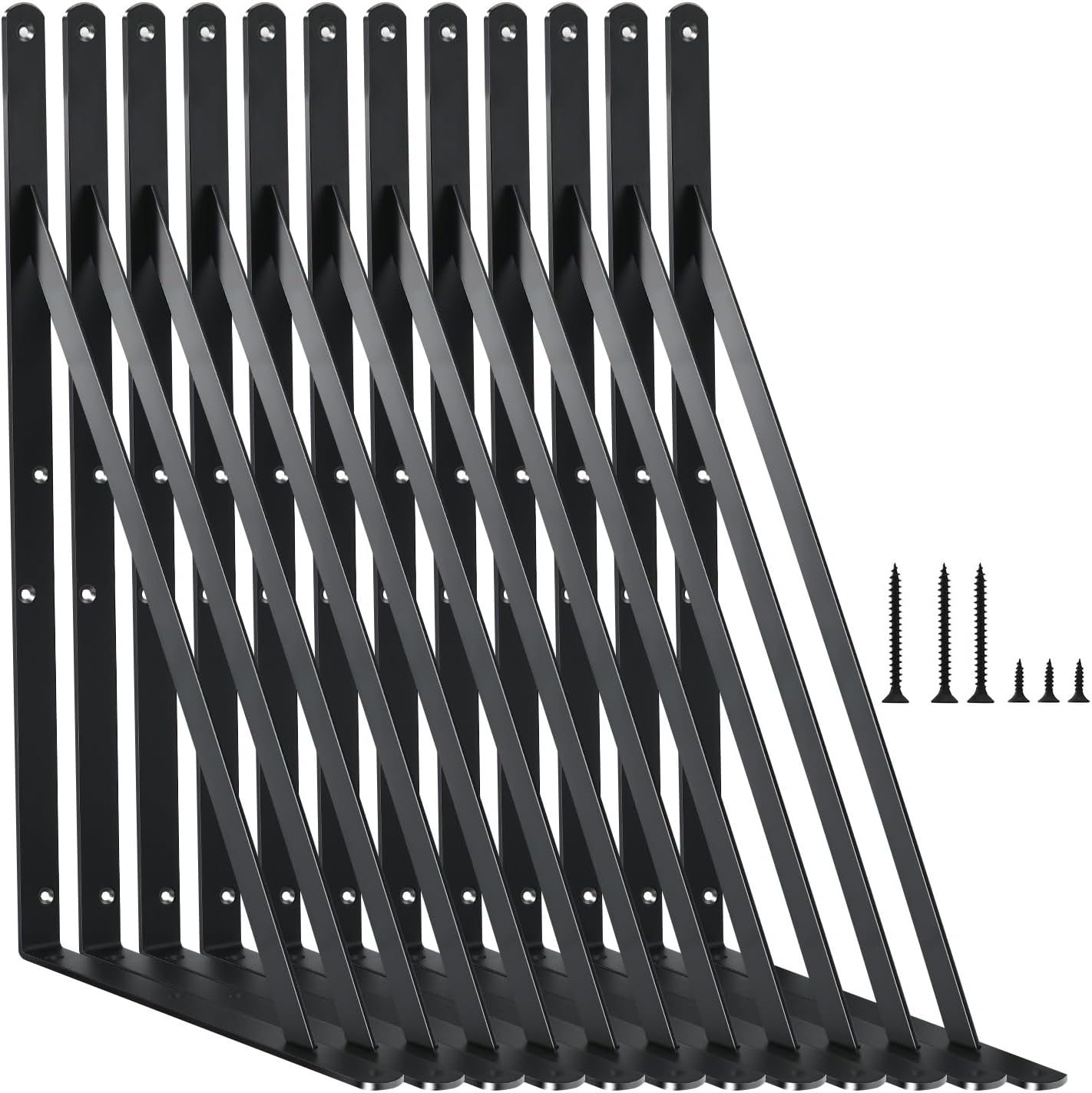 Heavy Duty Shelf Brackets 12 Pack for Sturdy Support and Style