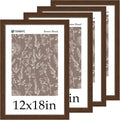 12x18 Frame Set of 4 - Brown Grain Natural Wood Poster Frames