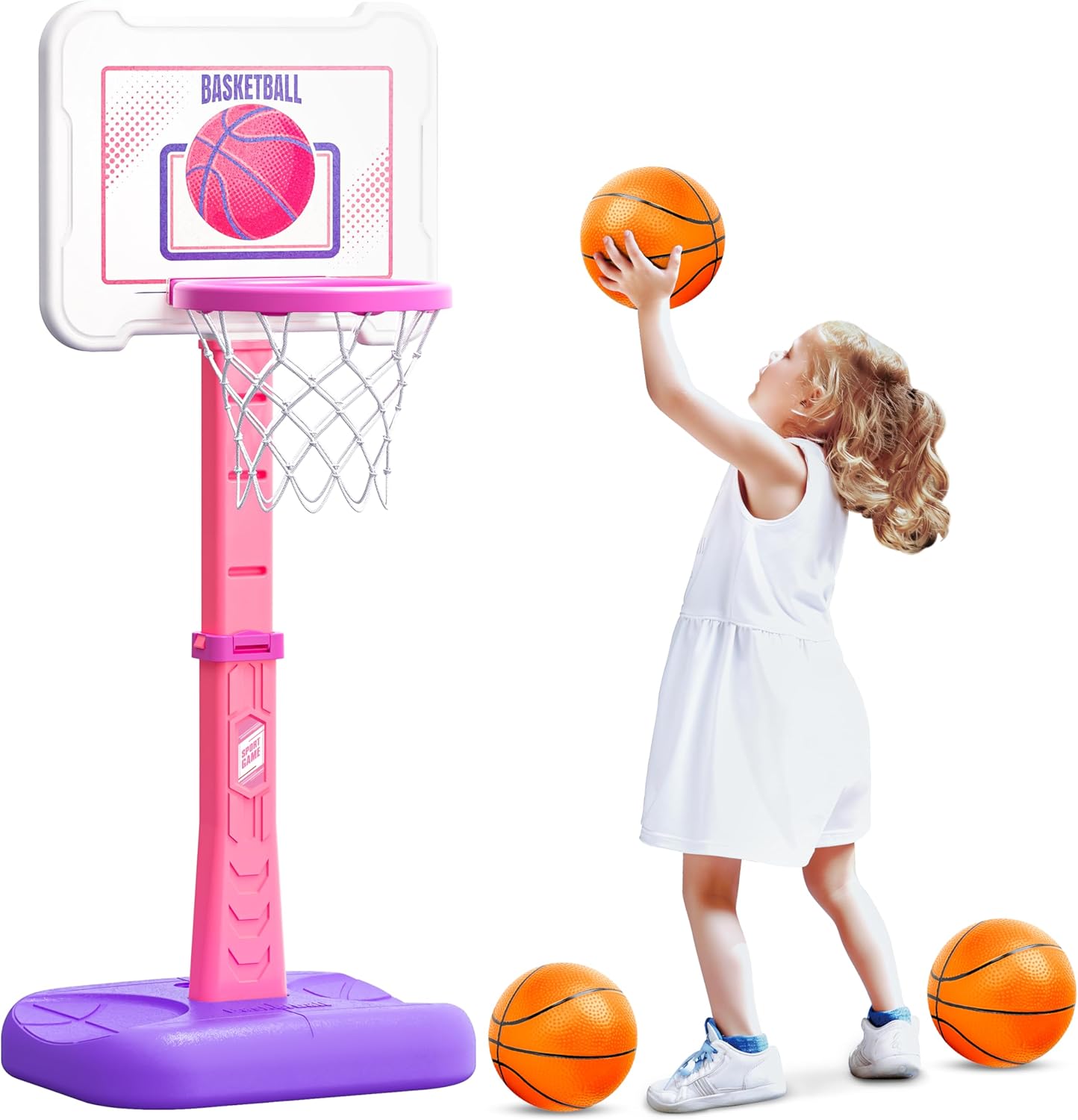 Toddler Basketball Hoop Indoor Adjustable for Ages 1-3 Years