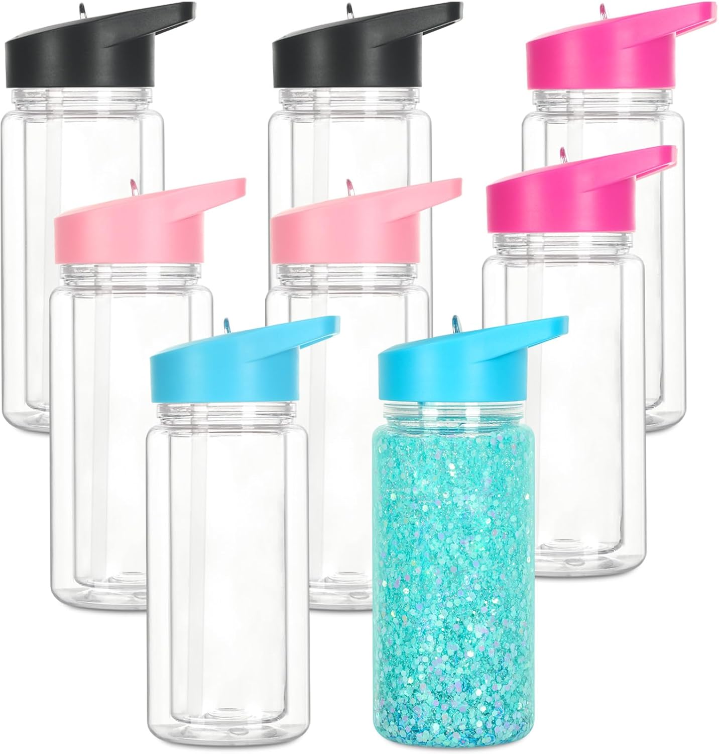 10 Oz Plastic Snow Globe Tumblers for Kids - 8 Pack Set