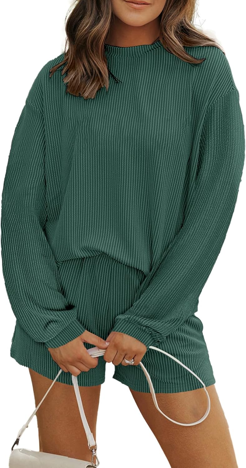 MARZXIN Women's Summer Tracksuit Ribbed Knit Lounge Set