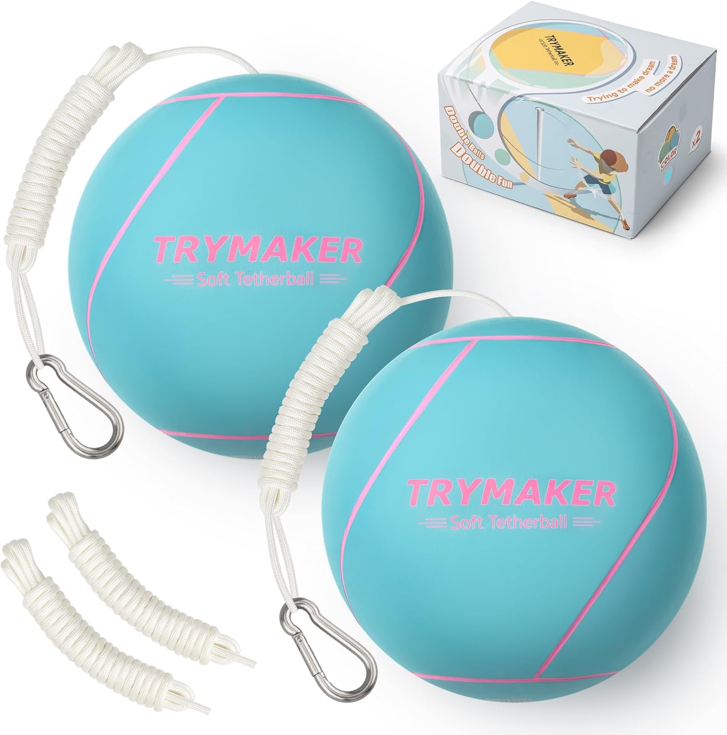 Tetherball Set for Kids and Adults - Vibrant Blue and Green Colors