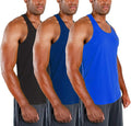 DEVOPS 3 Pack Men's Y-Back Dri Fit Muscle Gym Tank Tops - Quick Dry