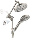 BRIGHT SHOWERS Rain Shower Head with Handheld Spray - High Pressure 9