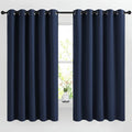 NICETOWN Blackout Curtain Panels 66 by 66 in - Energy Saving Navy Pair