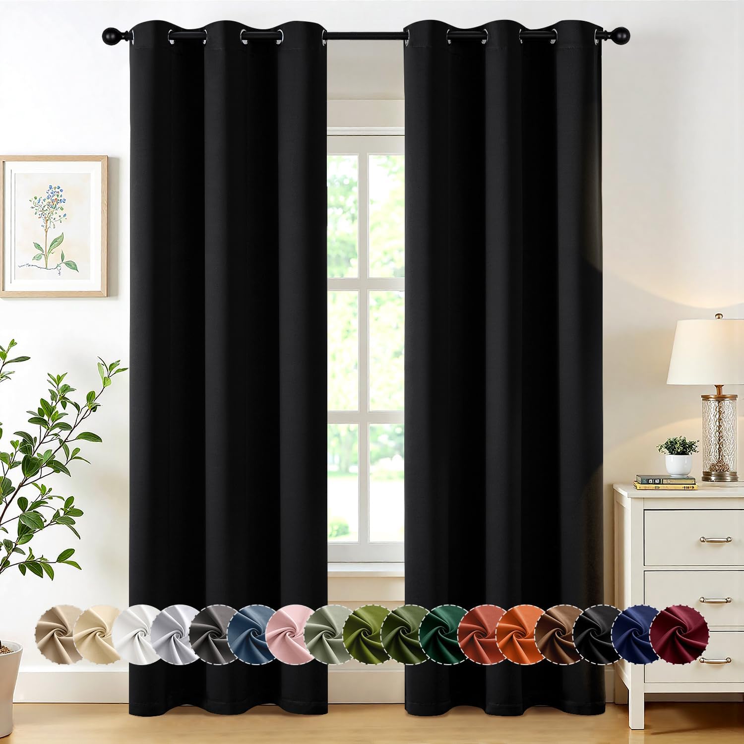 MIULEE Blackout Curtains for Bedroom and Living Room 86 in Long
