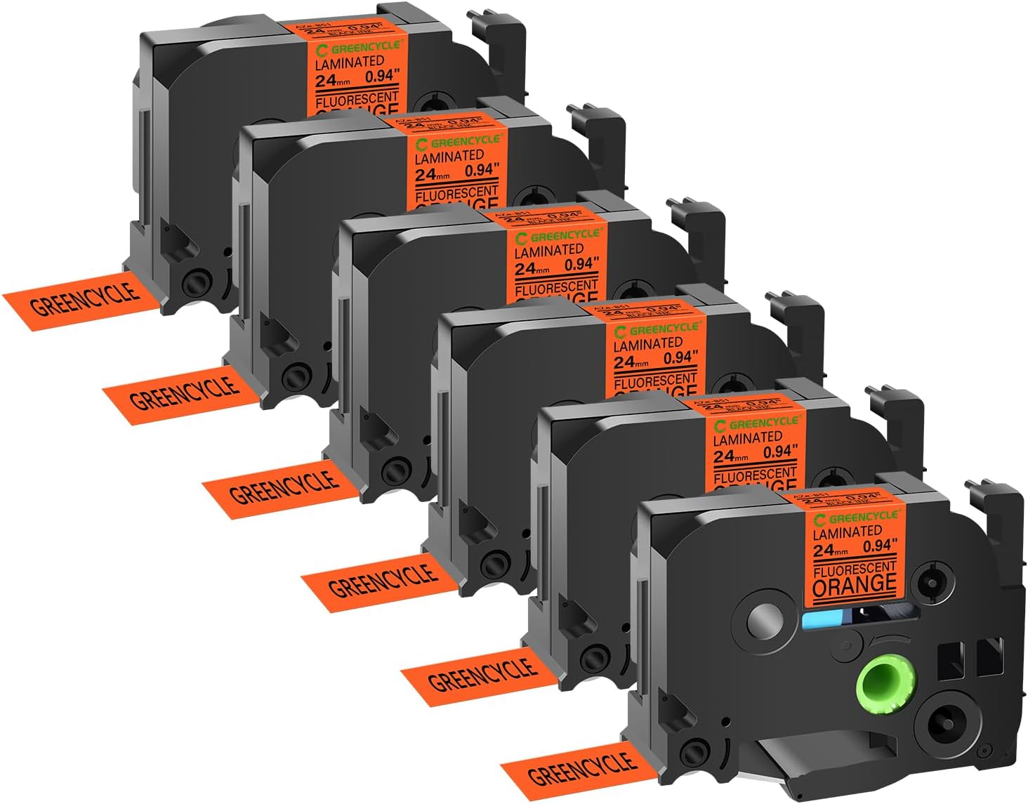 GREENCYCLE Compatible TZE B51 Black on Fluorescent Orange Tape