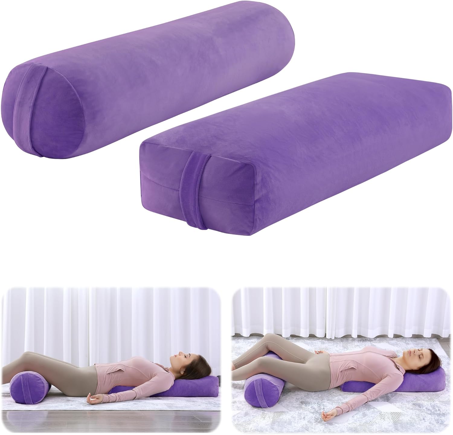 ROYALAY Yoga Bolster Pillow Set for Restorative Yoga Practice