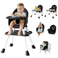 6 in 1 Baby High Chair Black - Convertible Booster & Kids Table