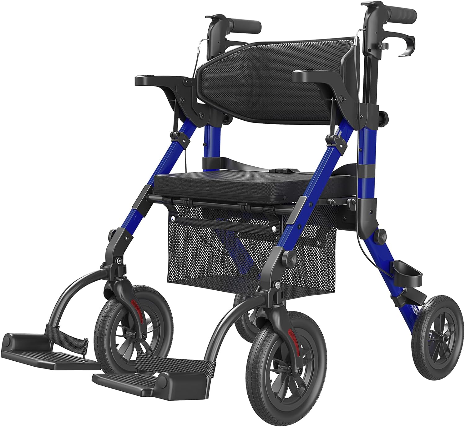 Lightweight Foldable Transport Wheelchair for Seniors with Seat