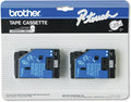 2-pack TC-10 1/2in Black on Clear Tape for Brother Labelers - Durable