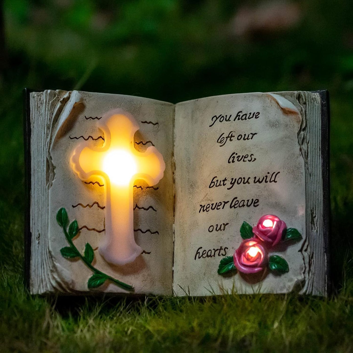 Outdoor Solar Bible Cross Garden Stakes Lights for Memorials