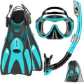 OutdoorMaster Mobula Snorkeling Gear Set - Panoramic Mask & Fins