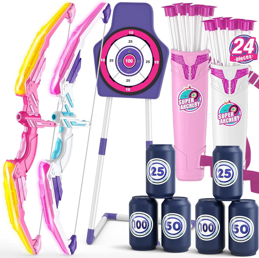 LED Bow & Arrow Set for Kids, Indoor Outdoor Fun!