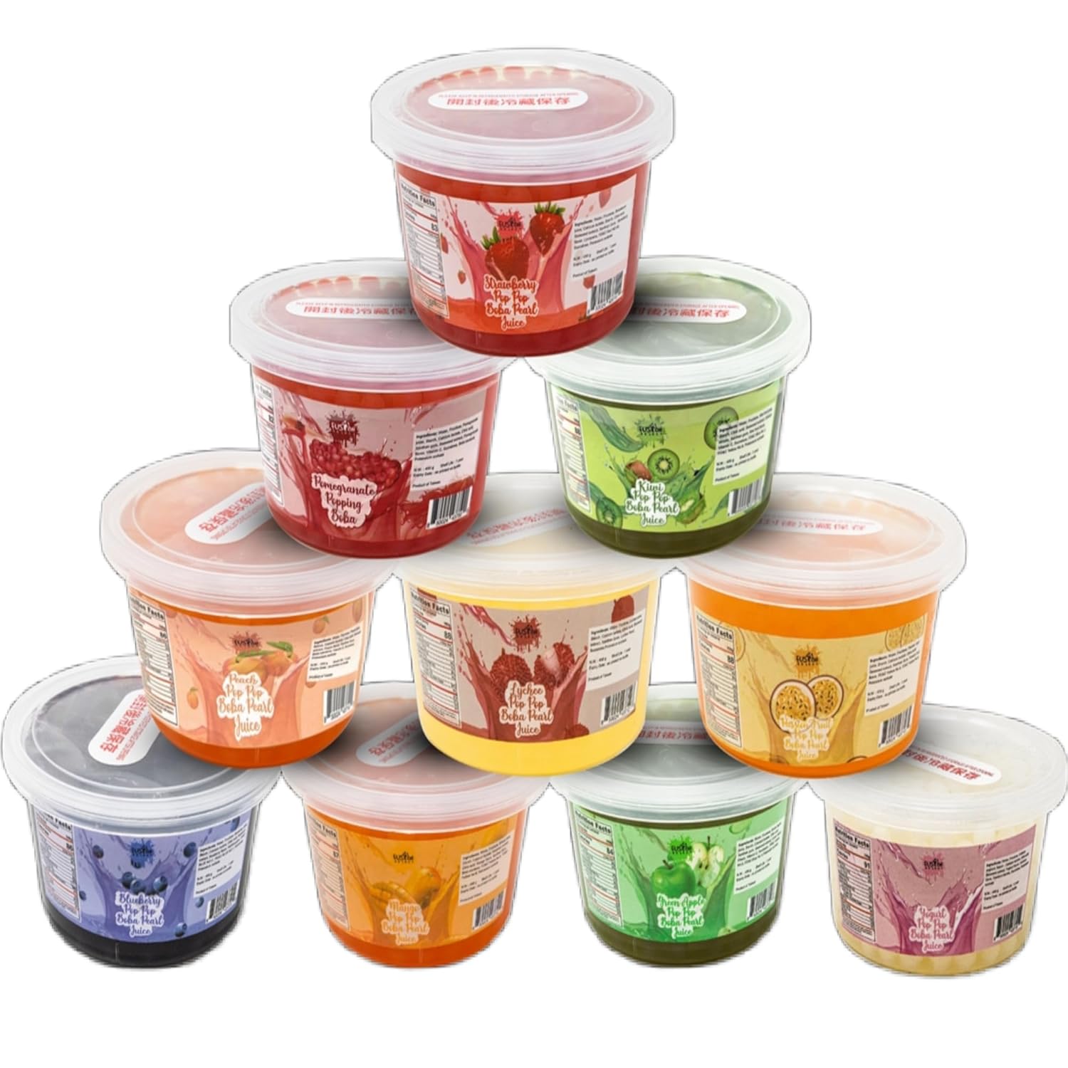 Fusion Select 6 Variety Flavors Bursting Bobaz Pearls for Snacks