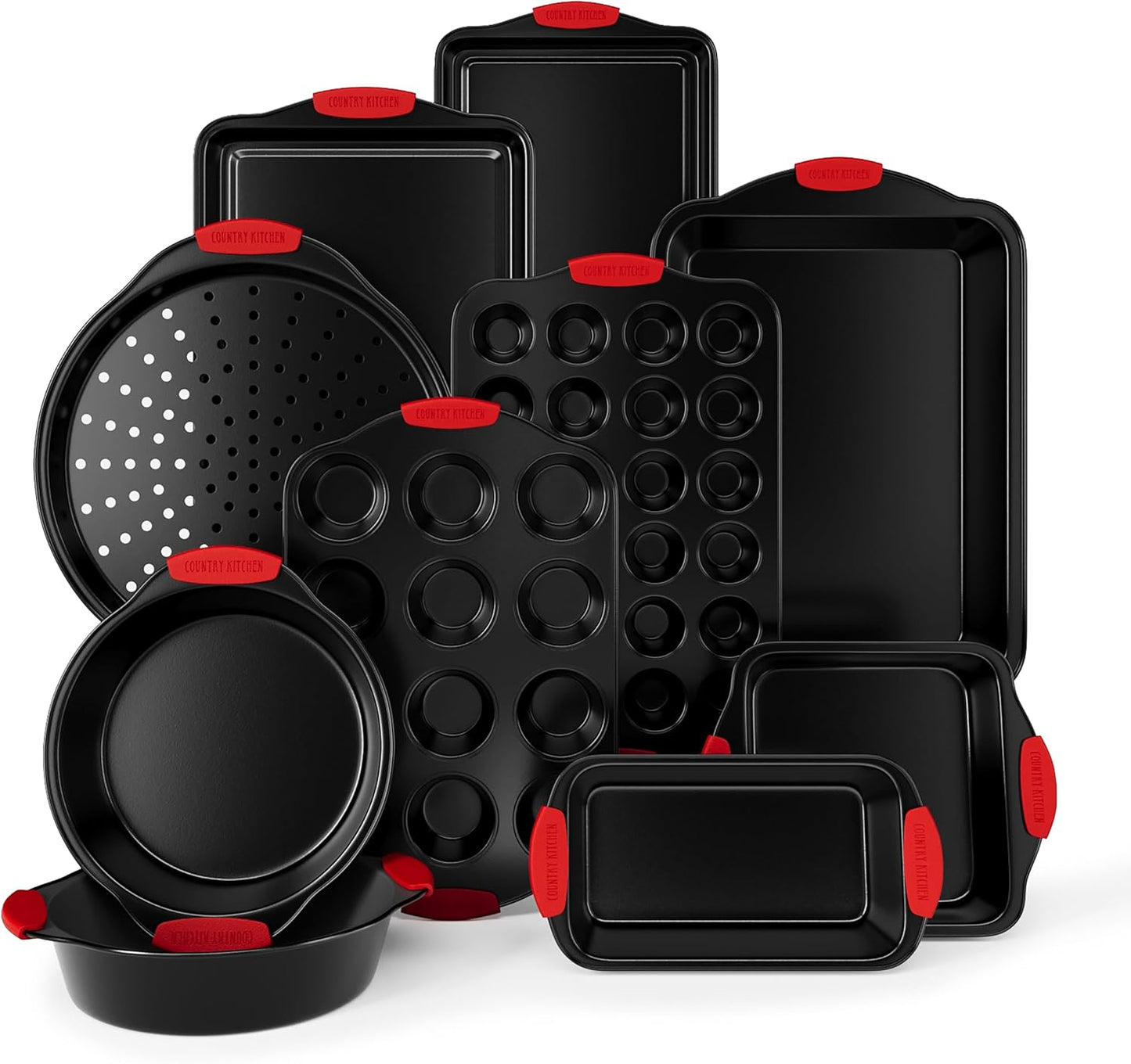 Country Kitchen Nonstick Stackable Bakeware Set for Easy Baking