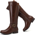Women's Slouchy Knee High Boots Comfortable Wide Calf Platform Flat in