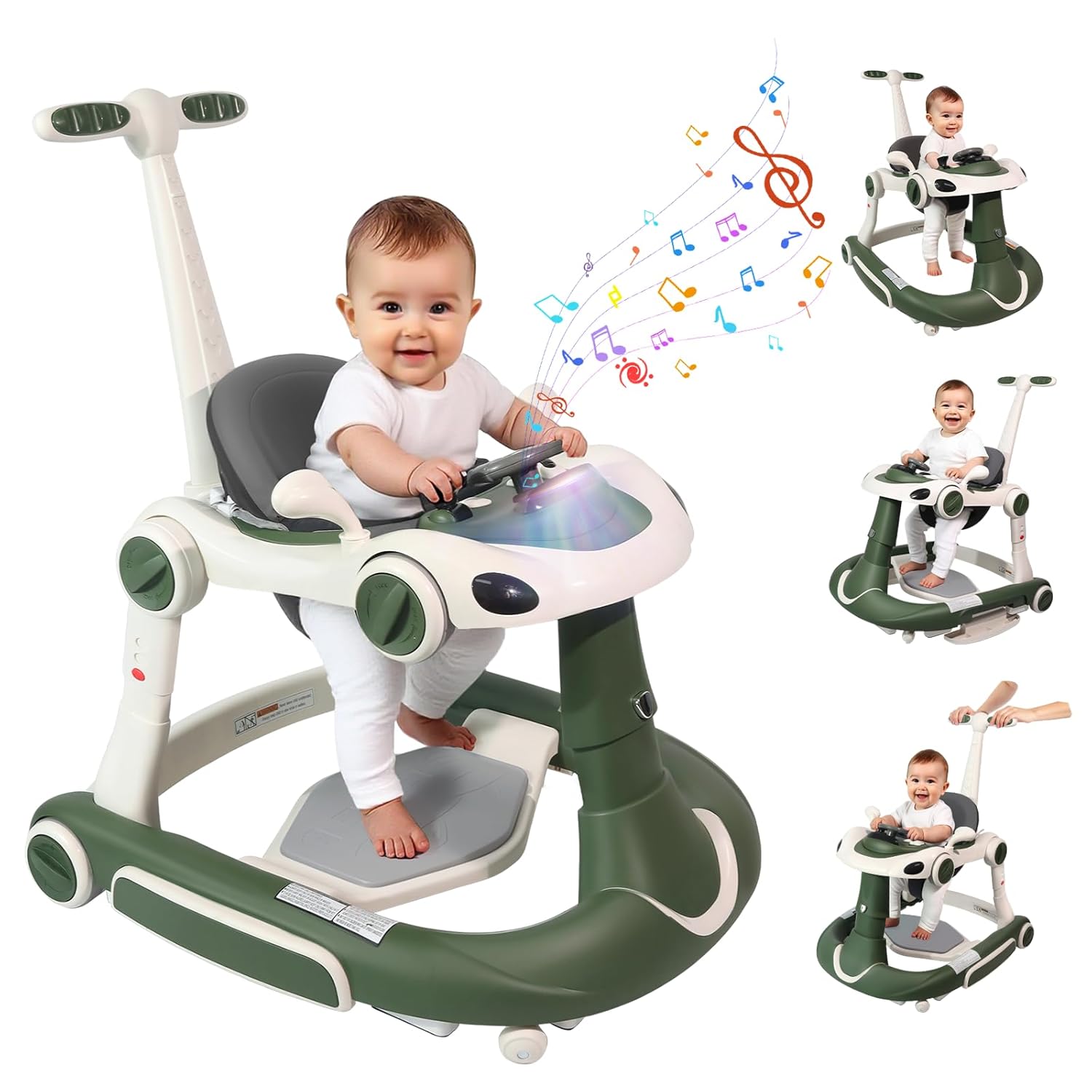 4-in-1 Baby Walker with Wheels for Infants and Toddlers