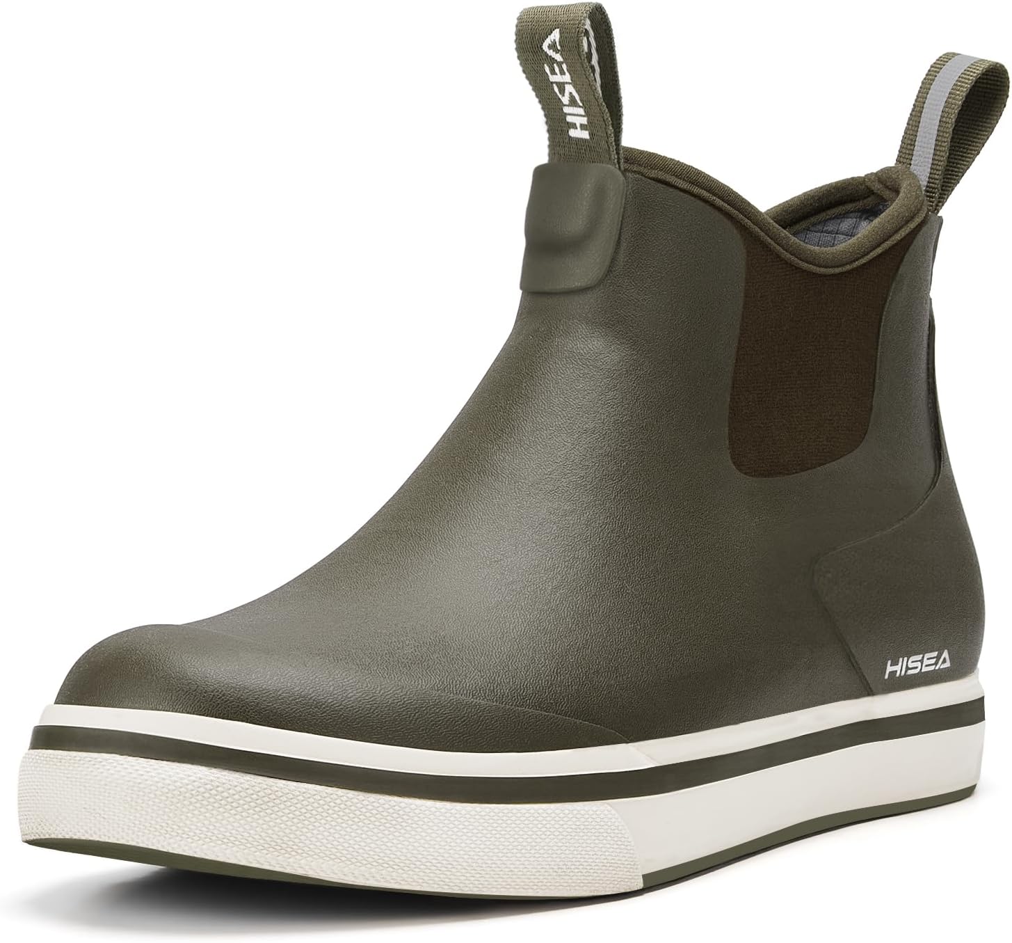 HISEA Men's Deck Rain Boots for Fishing and Outdoor Activities