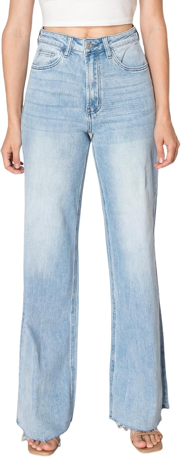Wide Leg Jeans for Women Stretchy High Waisted BBL Trendy Fit