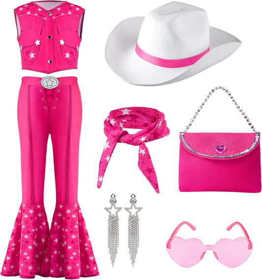 Spooktacular Creations Pink Cowgirl Costume for Girls Dress Up