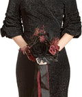 Artificial Bridesmaid Bouquet Burgundy and Black - Elegant 7in Bridal