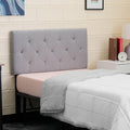 Lucid Twin/Twin XL Mid-Rise Upholstered Headboard - Stone
