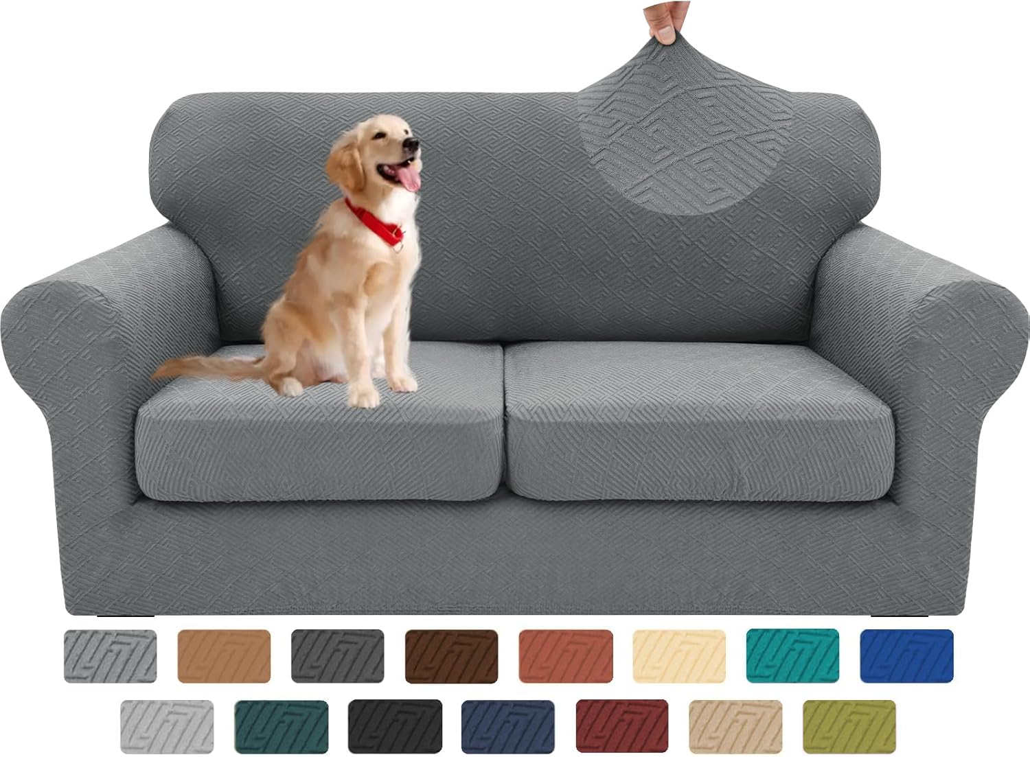 XINEAGE 3 Pieces Couch Covers for 2 Cushion Sofa Slipcover