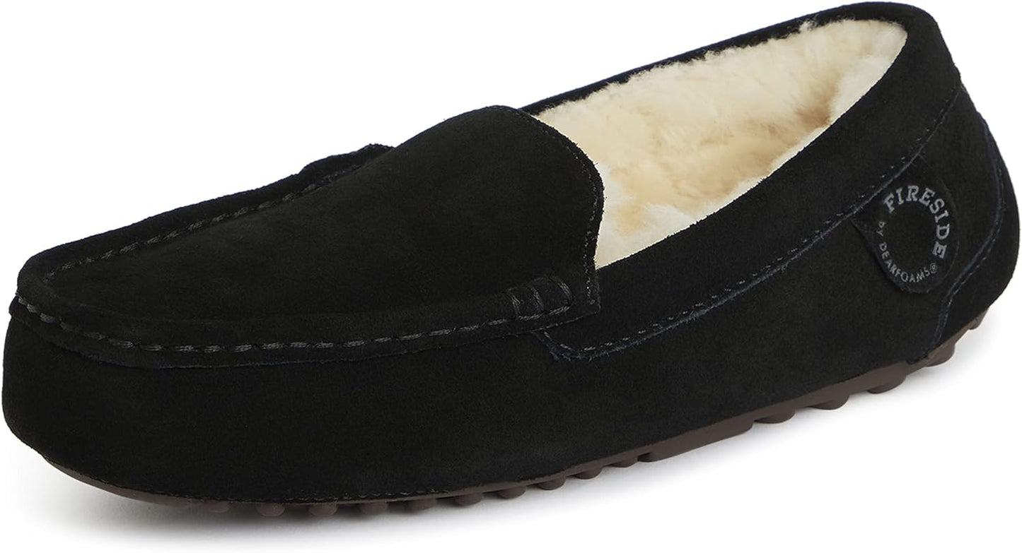 Fireside by Dearfoams Women's Shearling Indoor/Outdoor Slippers