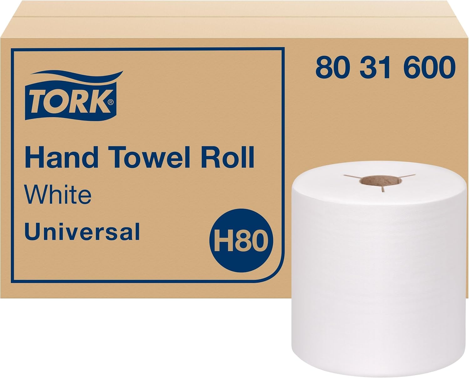 Tork Hand Towel Roll White H80 - 100% Recycled Fiber Quality