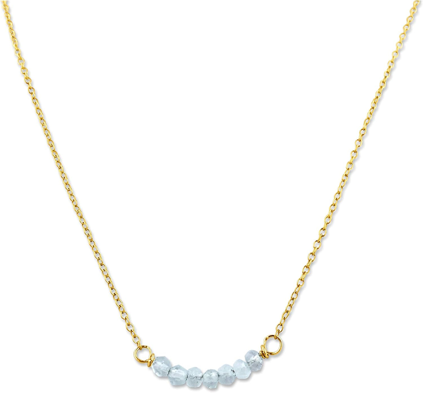 Personalized Birthstone Bar Necklace for Women and Girls