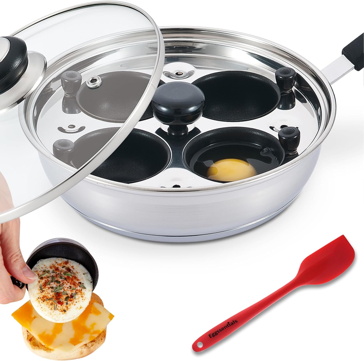 Egg Poacher - Perfectly Poached Eggs with Eggssentials Pan