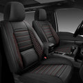 Tacoma Seat Covers 2016-2023 Full Set Black Red - Custom Leather Fit