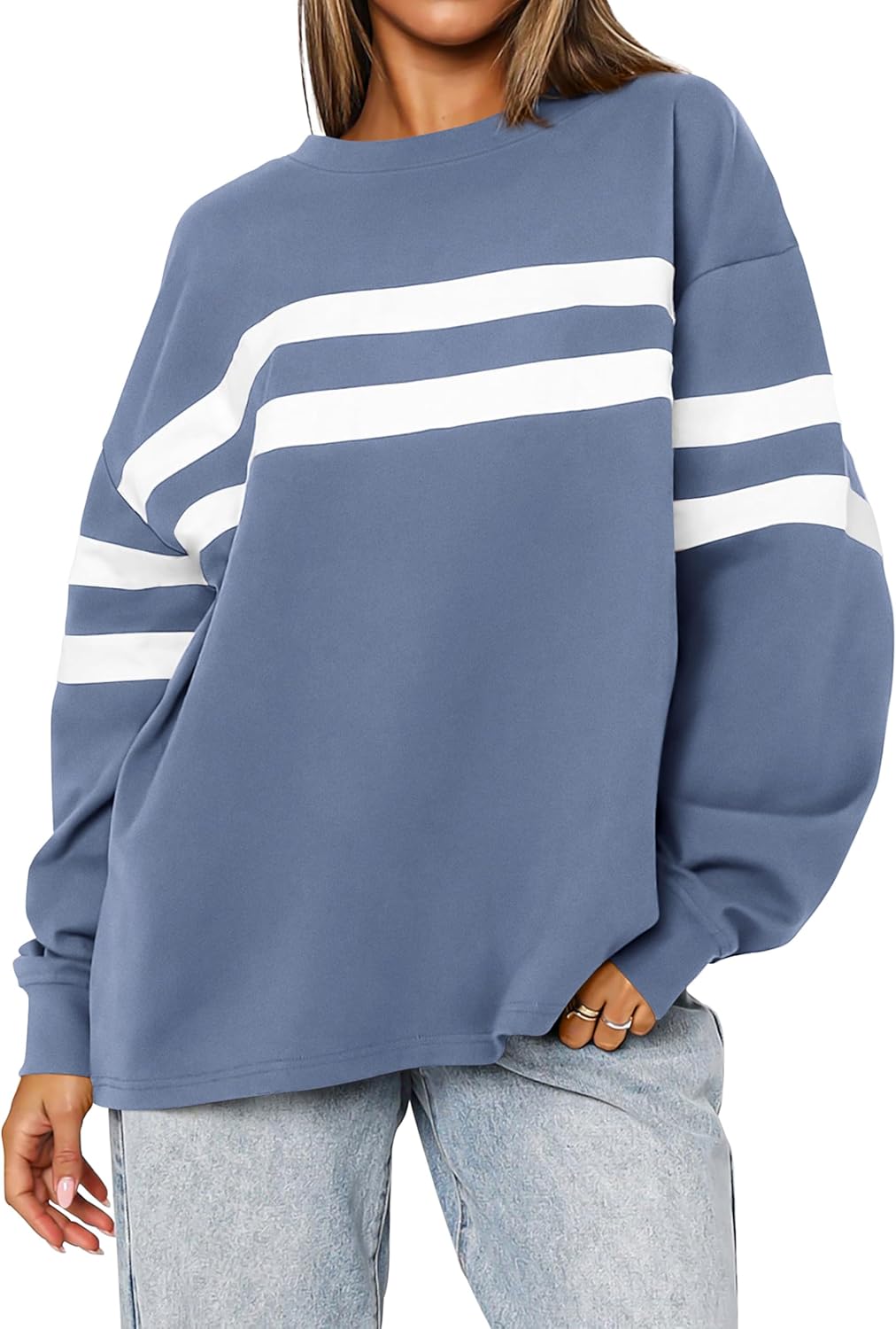 Trendy Striped Oversized Sweatshirt for Women in Fall 2025