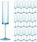 Acrylic Blue Champagne Glasses 24 Pack 5.4 OZ - Elegant Shatterproof