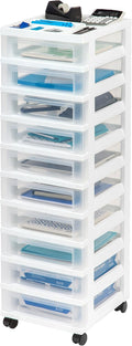 10-Drawer Plastic Storage Cart White/Clear - Rolling Organizer