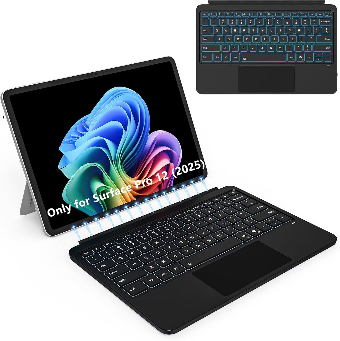 Wireless Magnetic Keyboard for Microsoft Surface Pro 12 inch 2025