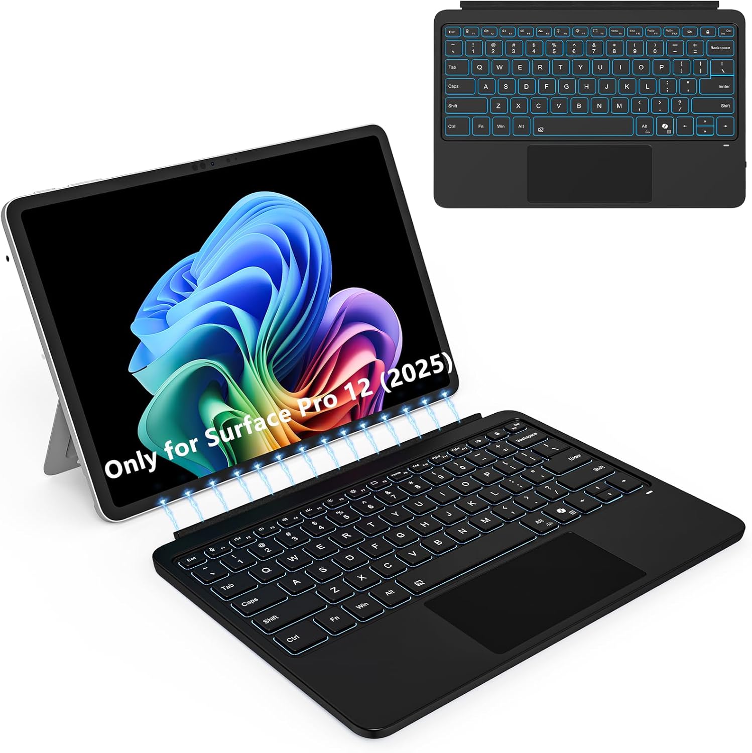 Wireless Magnetic Keyboard for Microsoft Surface Pro 12 inch 2025